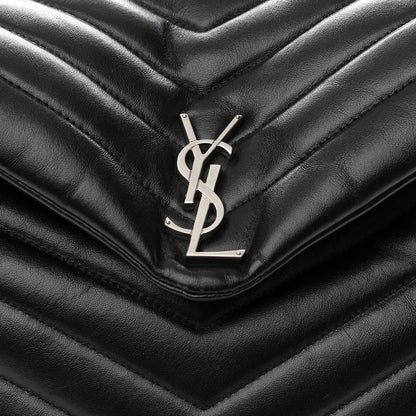 Saint Laurent Calfskin Y Quilted Monogram Medium Loulou Backpack Black 10 of 13