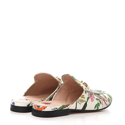 Gucci Canvas Flora Womens Princetown Slippers 36.5 White Multicolor 4 of 10