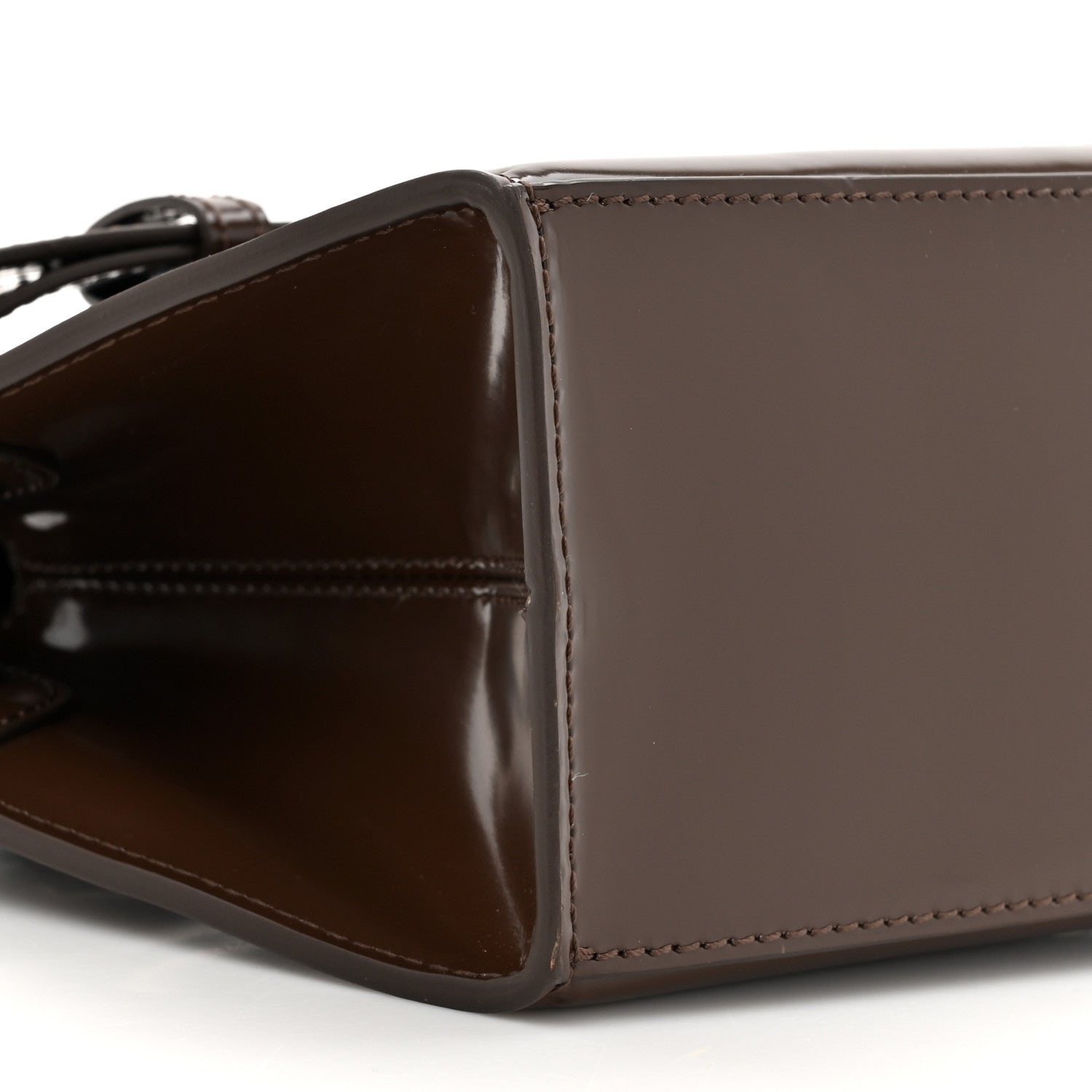 Jacquemus Patent Calfskin Le Capri Messenger Clutch Midnight Brown 7 of 11