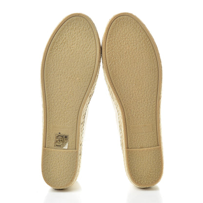 Saint Laurent Canvas Nappa Elba Light Logo Embroidered Espadrilles 39 Panna 5 of 8