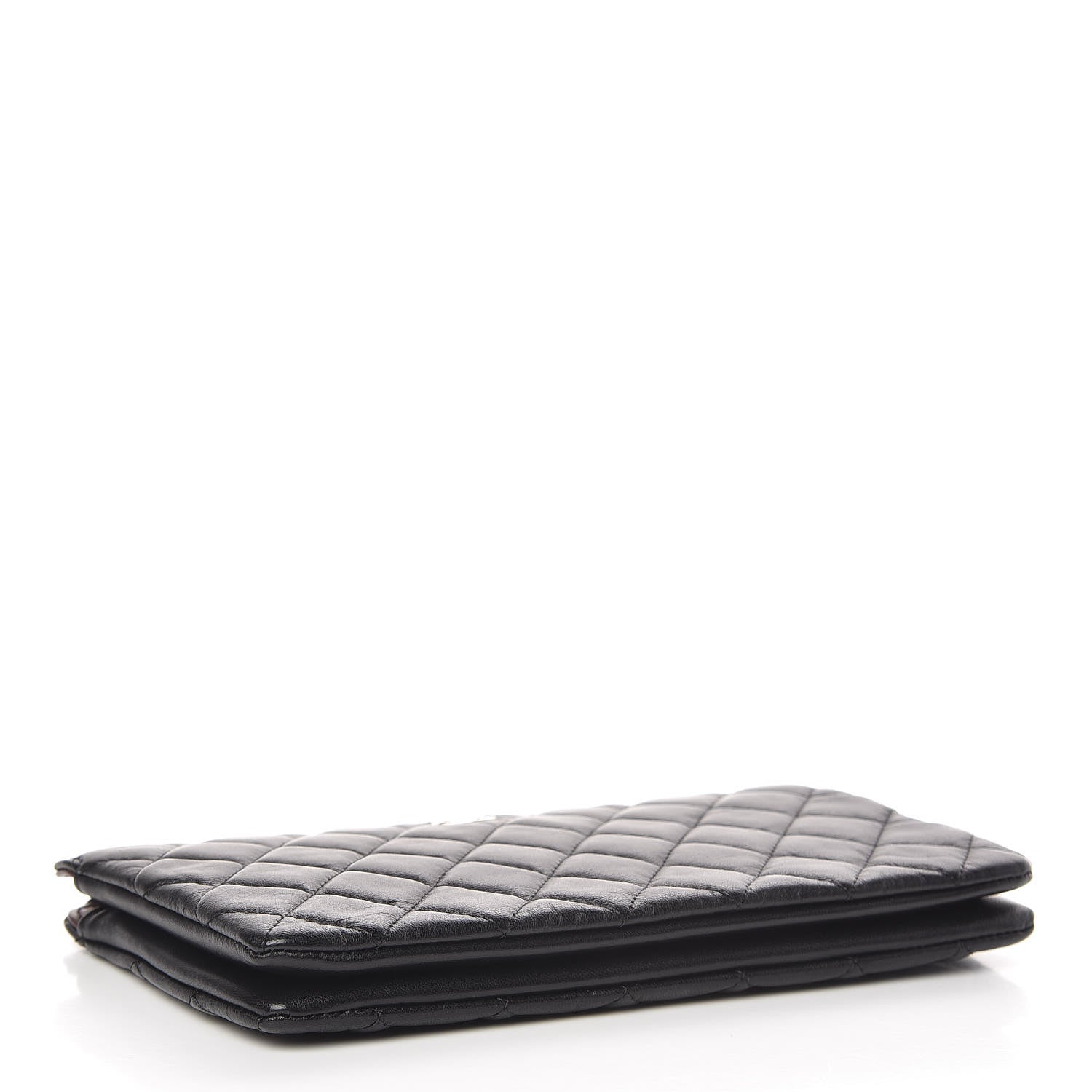 Chanel Lambskin Quilted Large Zipped Clutch Black 4 of 9