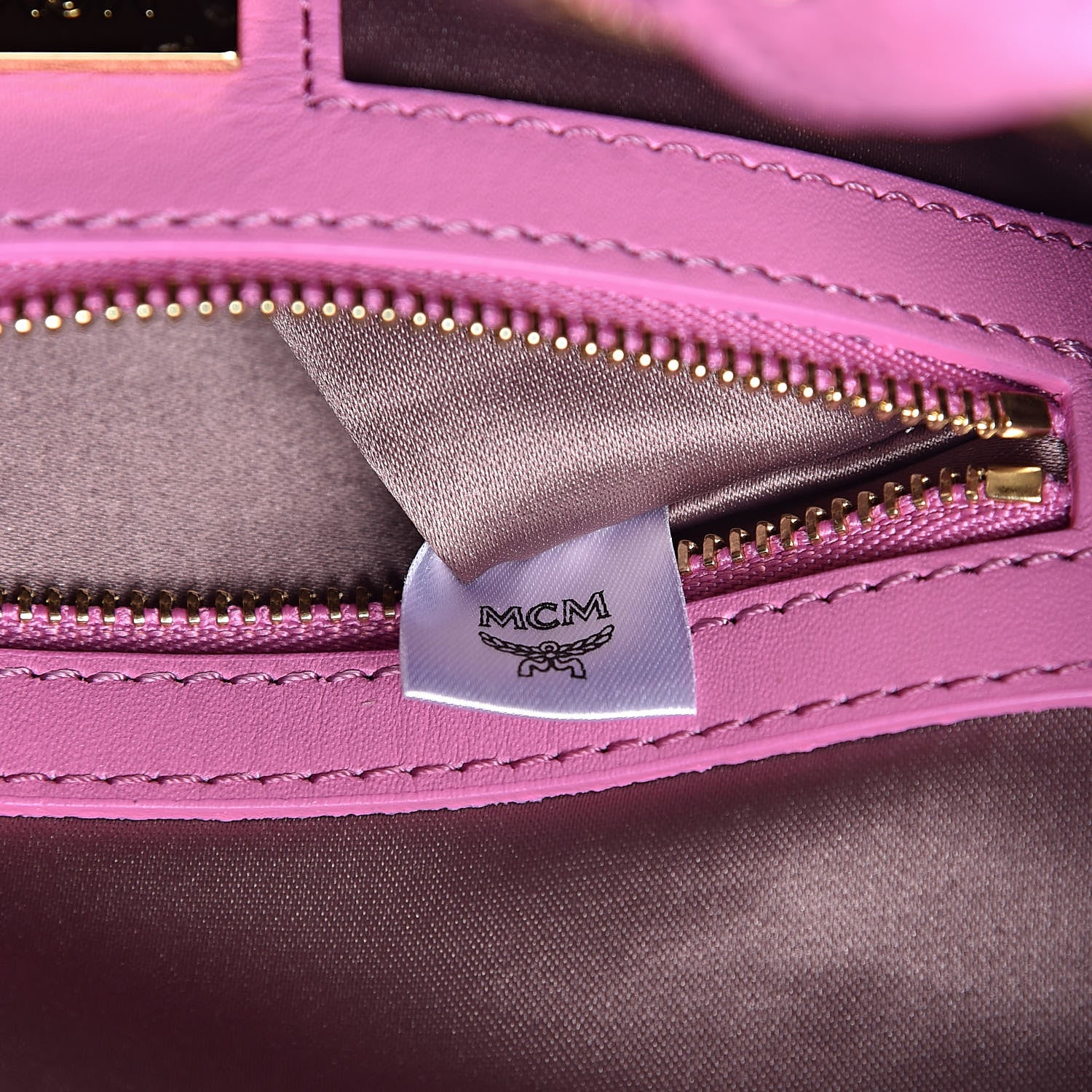 MCM Visetos Swarovski Mini Stark Diamond Backpack Pink 7 of 9