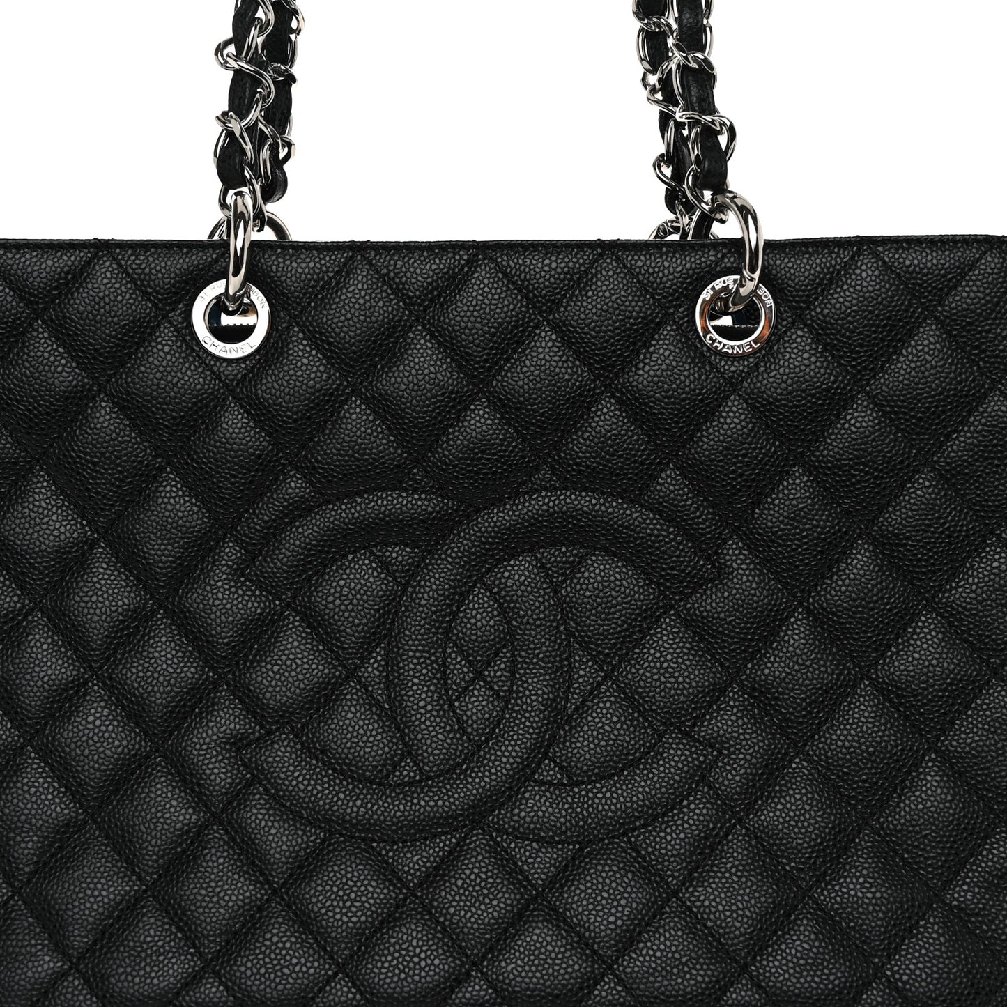 Caviar Quilted Grand Shopping Tote GST Black