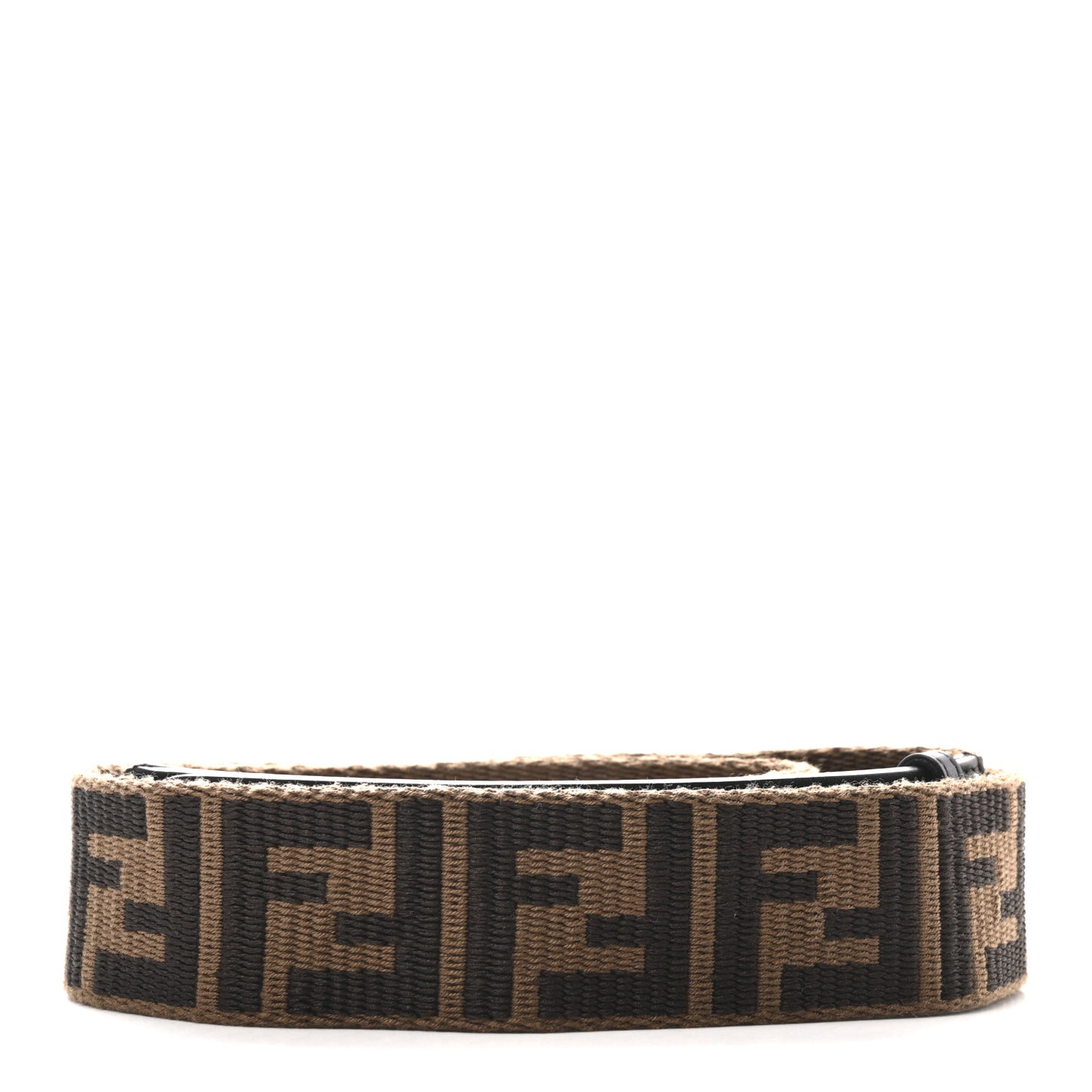 Ribbon Vitello Century FF 1974 Flat Studded Strap You Fango Marrone Ebano