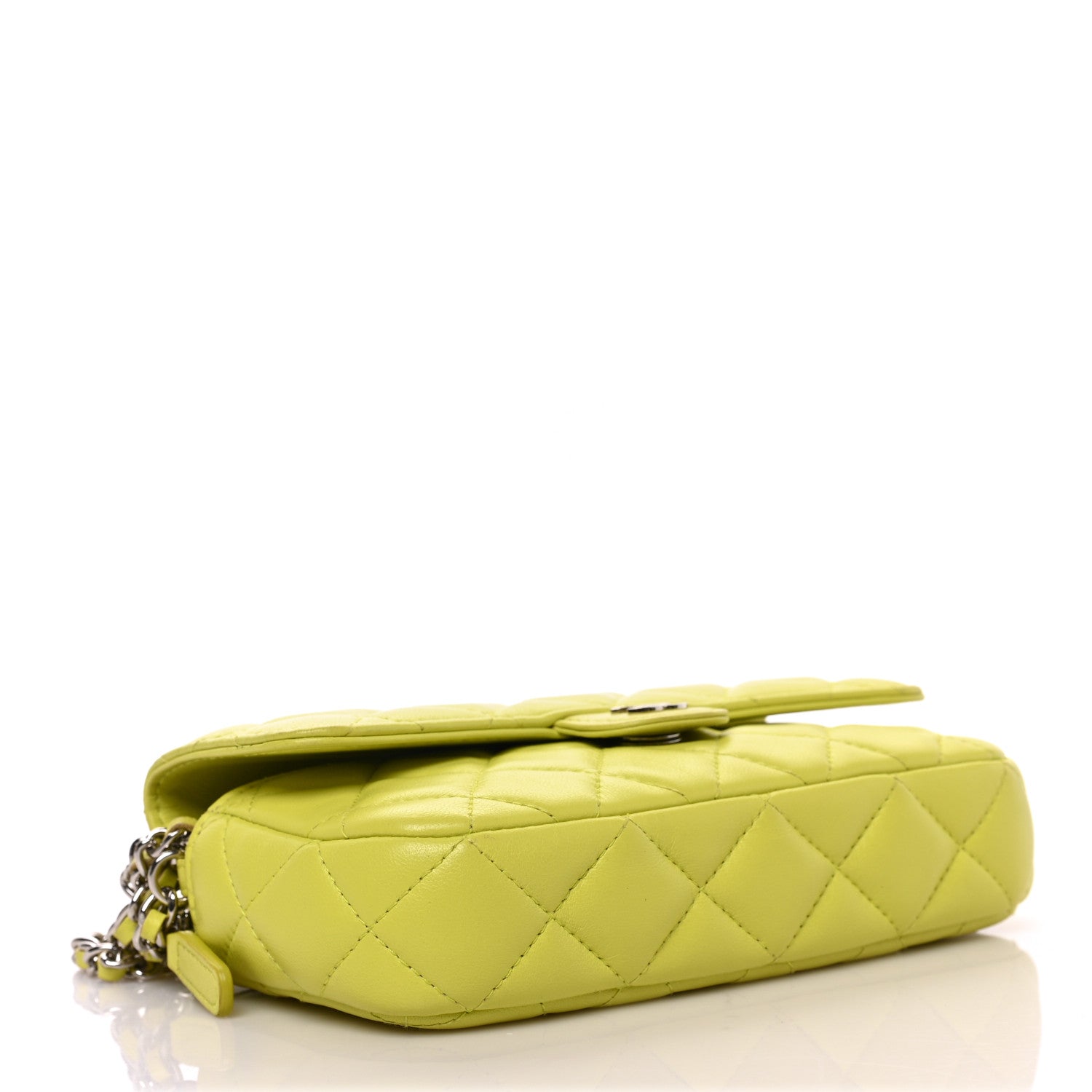 Chanel Lambskin Quilted Flap Phone Holder With Chain Yellow 4 of 10