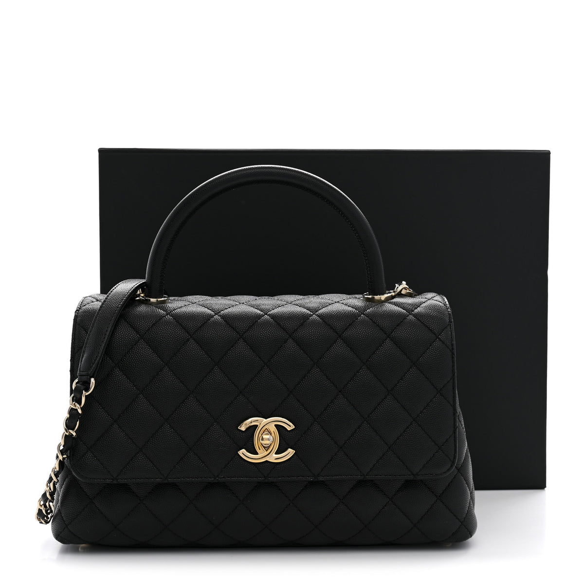 Chanel Caviar Quilted Small Coco Handle Flap Black 12 of 12