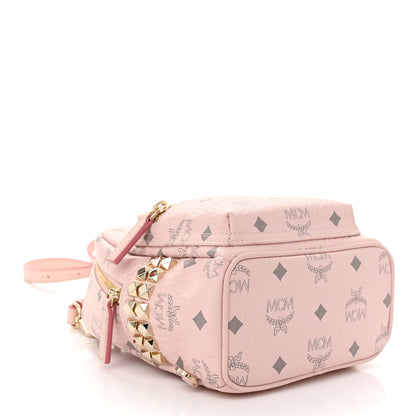 MCM Visetos Side Stud X-Mini Stark Bebe Boo Backpack Soft Pink 4 of 10