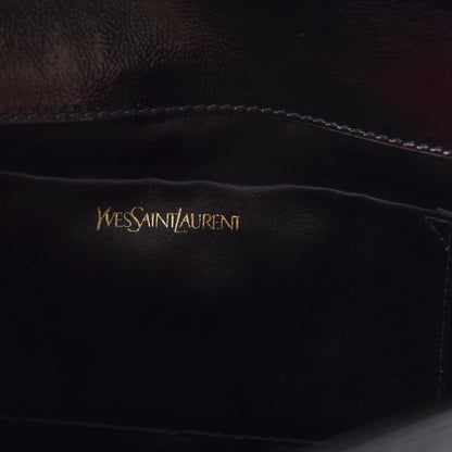 Saint Laurent Textured Patent Monogram Large Belle De Jour Clutch Black 6 of 7