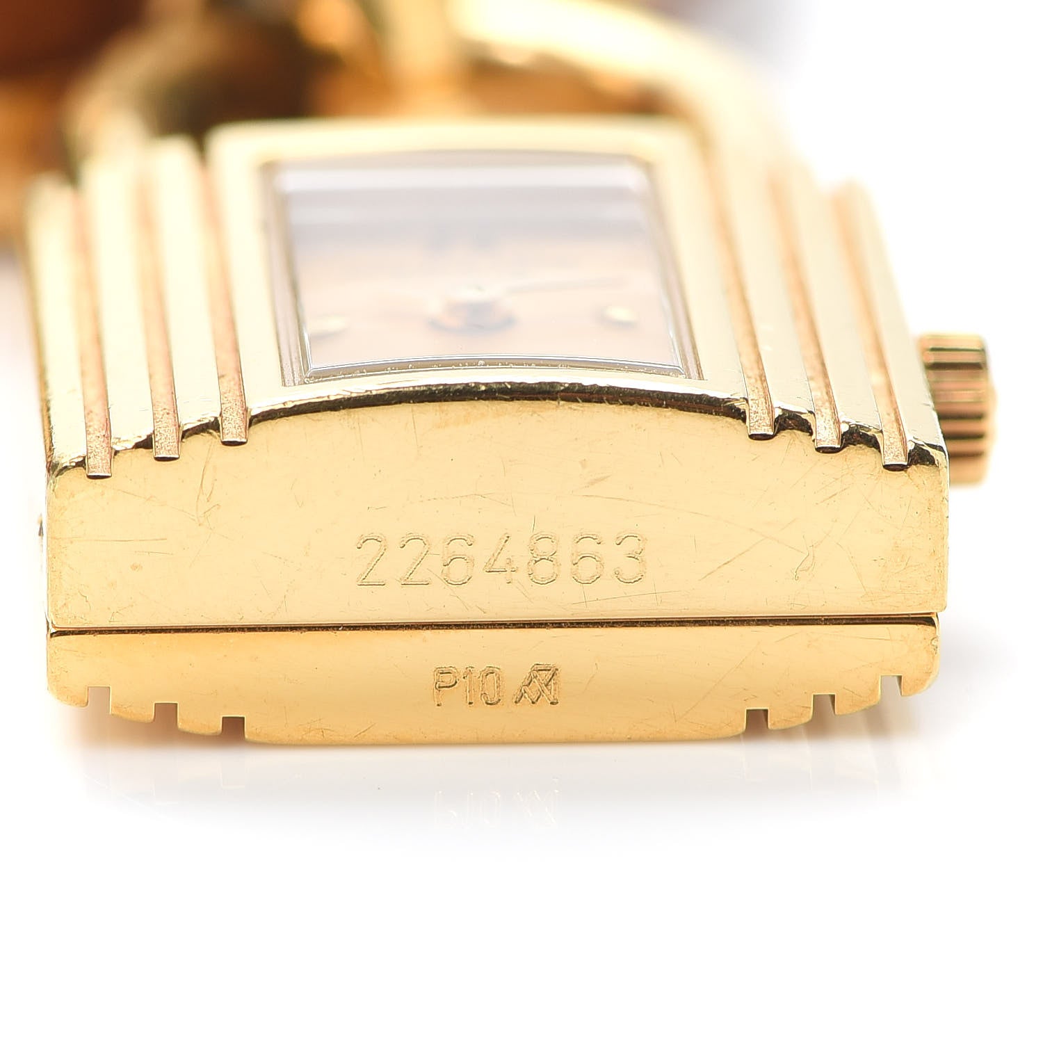 Hermes Stainless Steel Courchevel 20mm Kelly Cadena Quartz Watch Gold 4 of 5