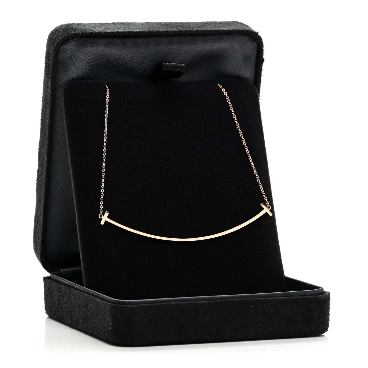 18K Rose Gold Large T Smile Pendant Necklace