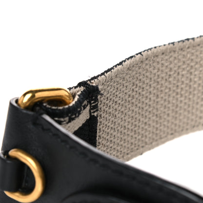 Christian Dior Canvas Embroidered Shoulder Strap Black 9 of 10