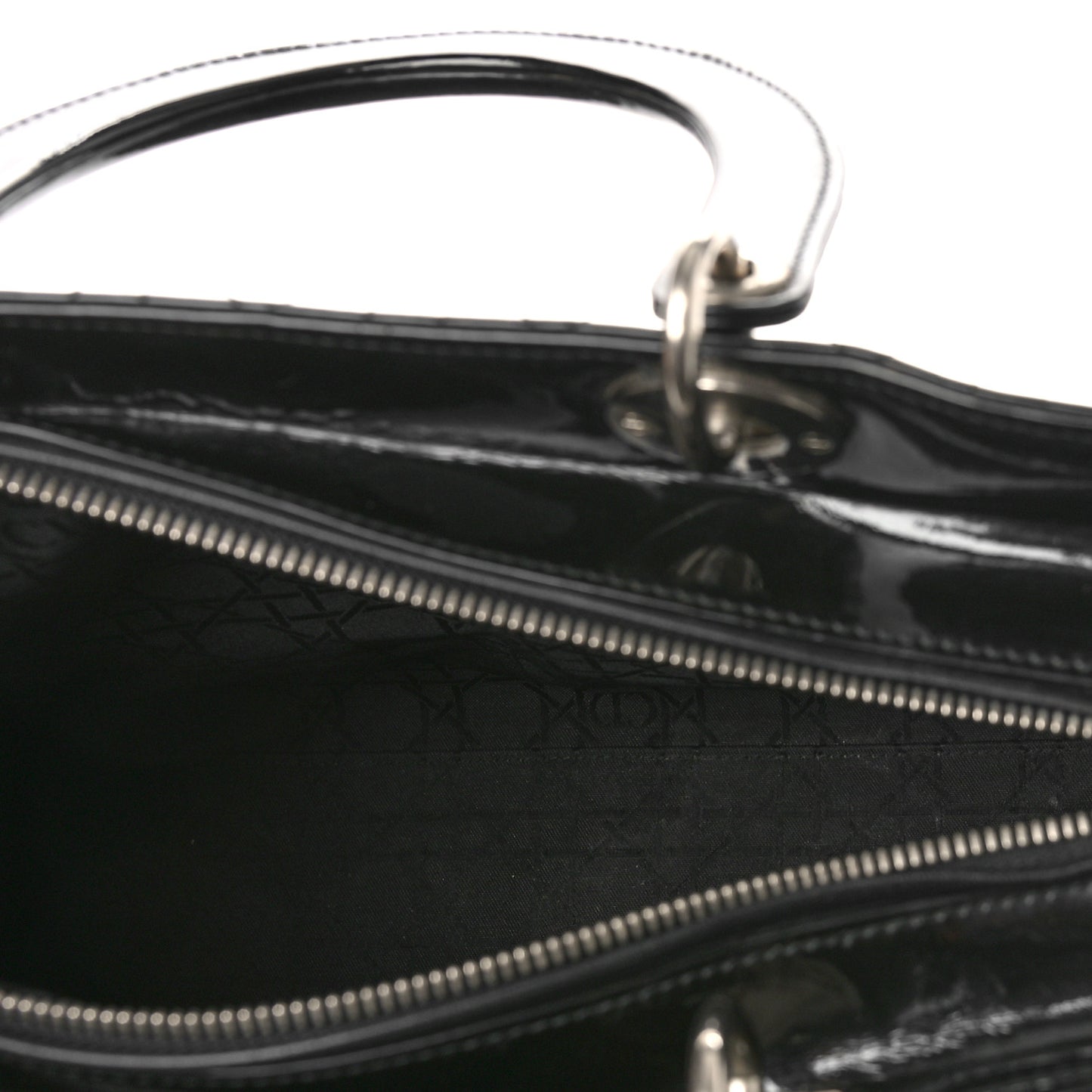 Patent Cannage Large Lady Dior Black