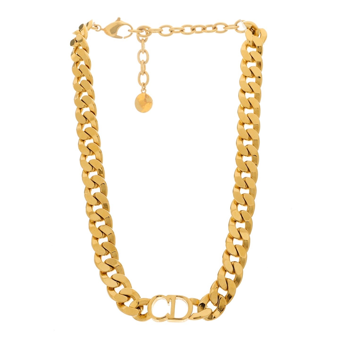 Metal CD Choker Necklace Gold