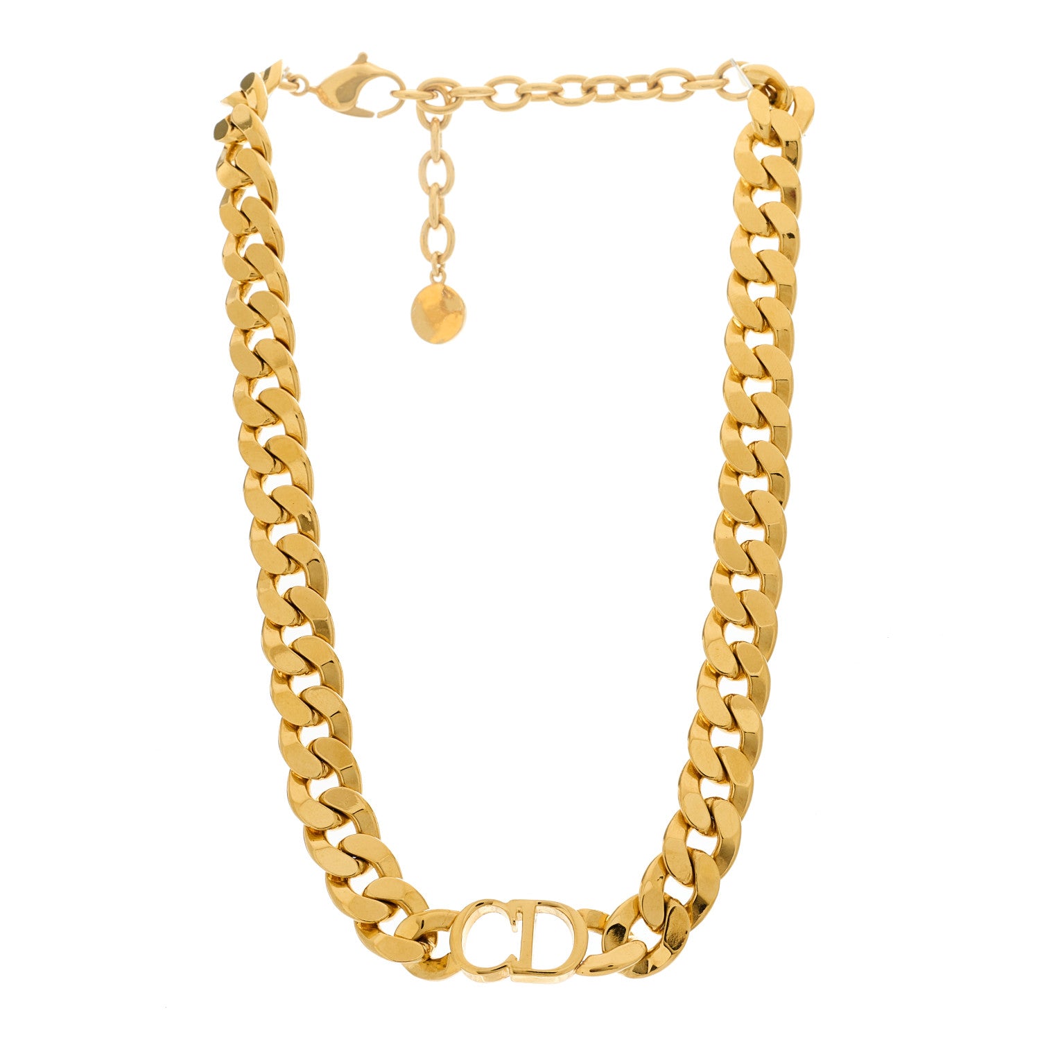 Christian Dior Metal CD Choker Necklace Gold 3 of 5