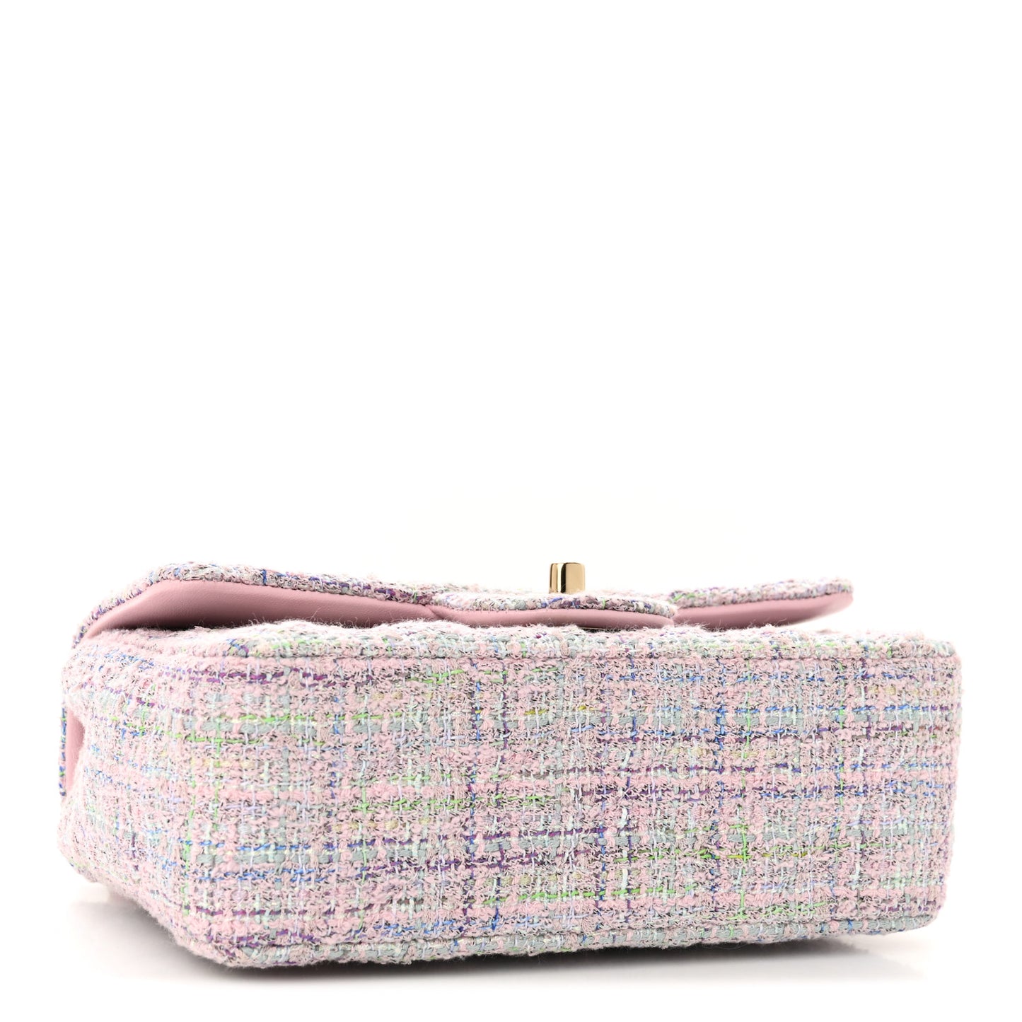 Tweed Quilted Mini Rectangular Flap Pink Multicolor