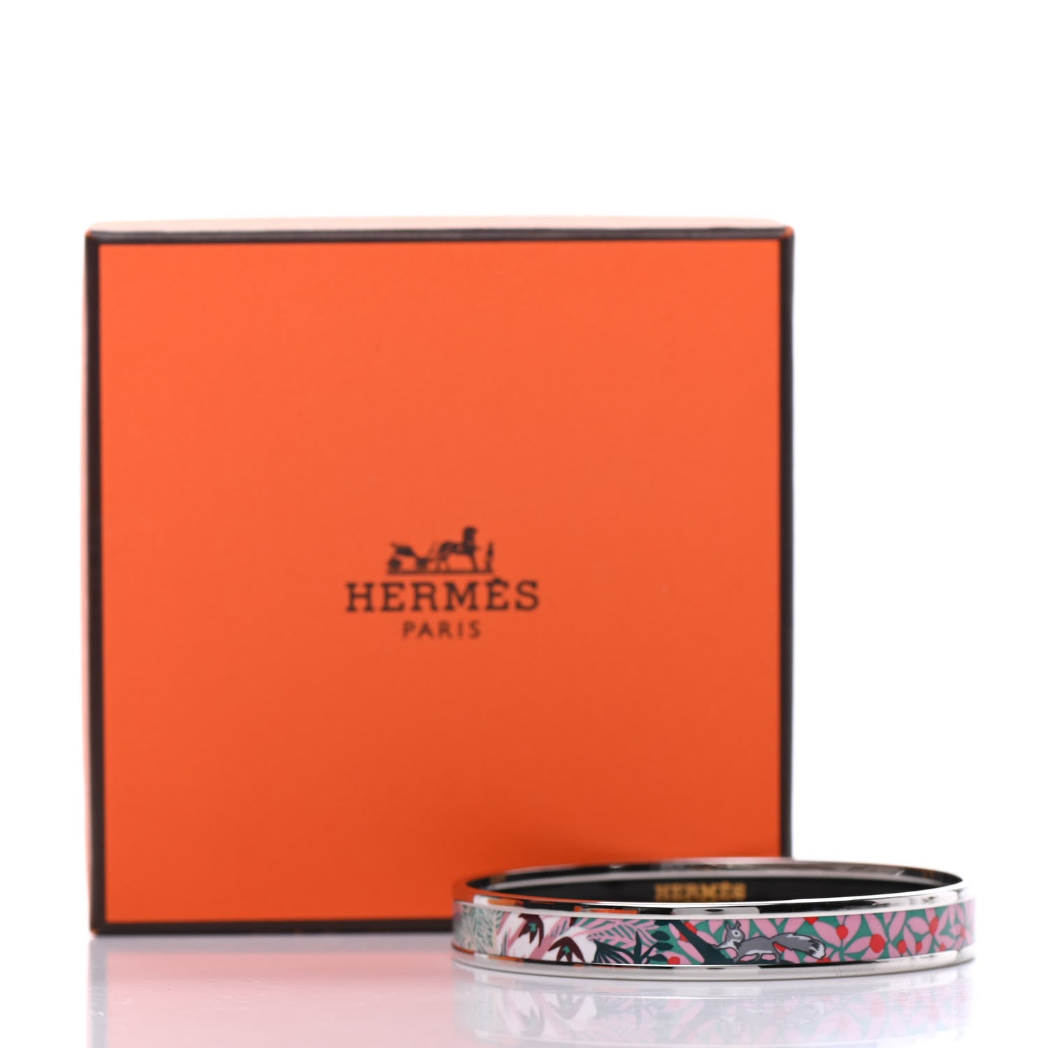 Hermes Enamel Dans un Jardin Anglais Printed Bracelet 62 Baroque 6 of 6