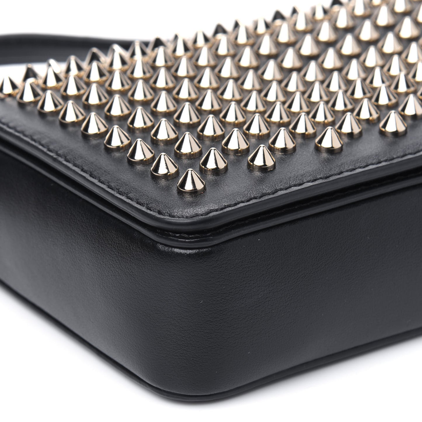 Calfskin Spiked Zoompouch Crossbody Black