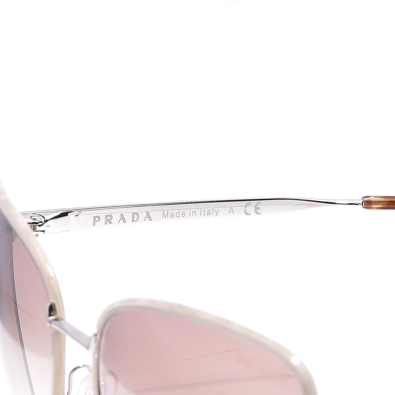 Prada Gradient Aviator Sunglasses SPR 52S Ivory Silver 6 of 8