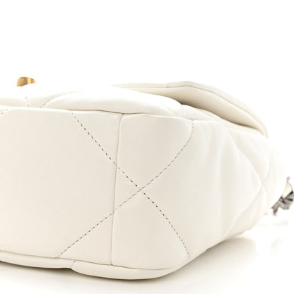 Chanel Lambskin Quilted Medium Chanel 19 Flap White 10 of 10