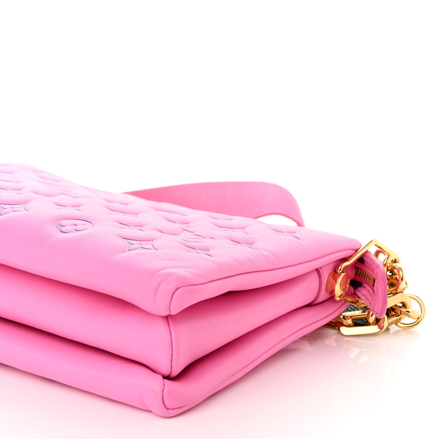 Lambskin Embossed Monogram Vuittamins Coussin PM Rose Violet