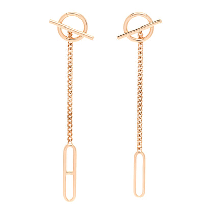 Hermes 18K Rose Gold Echappee Asymmetric Earrings 1 of 5