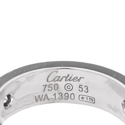Cartier 18K White Gold 3 Diamond 5.5mm LOVE Ring 53 6.25 4 of 5