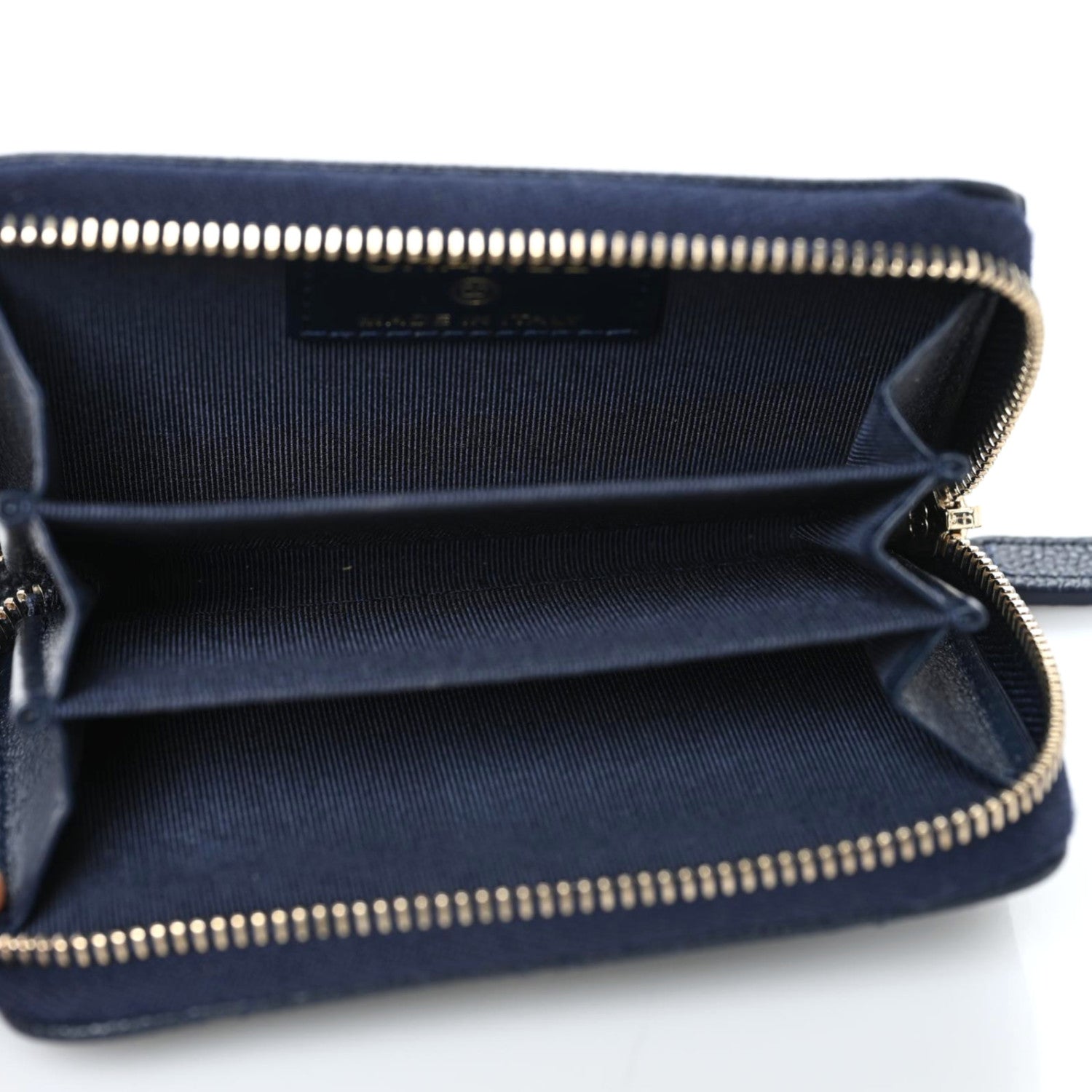 Chanel Caviar Quilted Zip Card Holder Navy 5 of 8