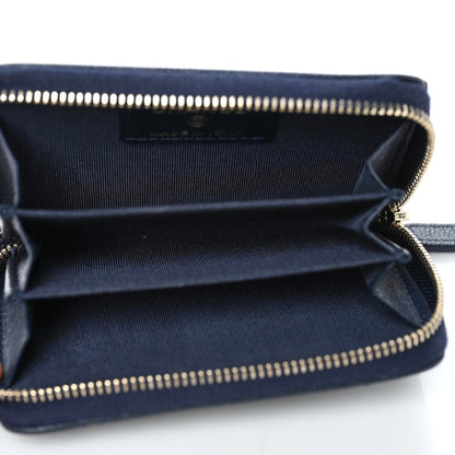 Chanel Caviar Quilted Zip Card Holder Navy 5 of 8