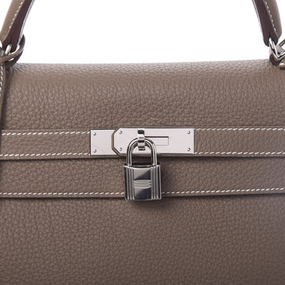 Hermes Togo Kelly Retourne 32 Etoupe 12 of 16