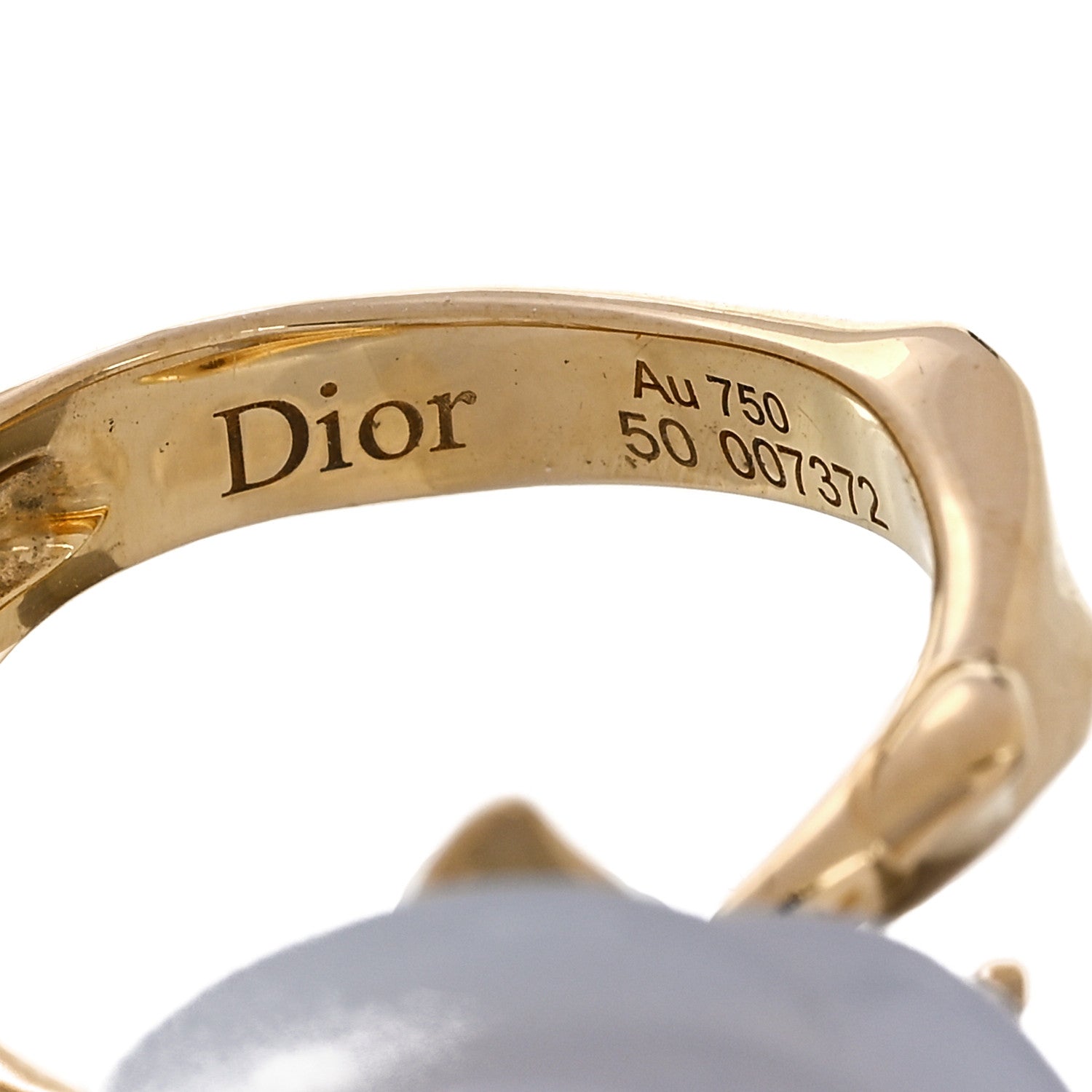 Christian Dior 18K Yellow Gold Diamond Chalcedony Rose Dior Pre Catelan Ring 50 5.25 4 of 5