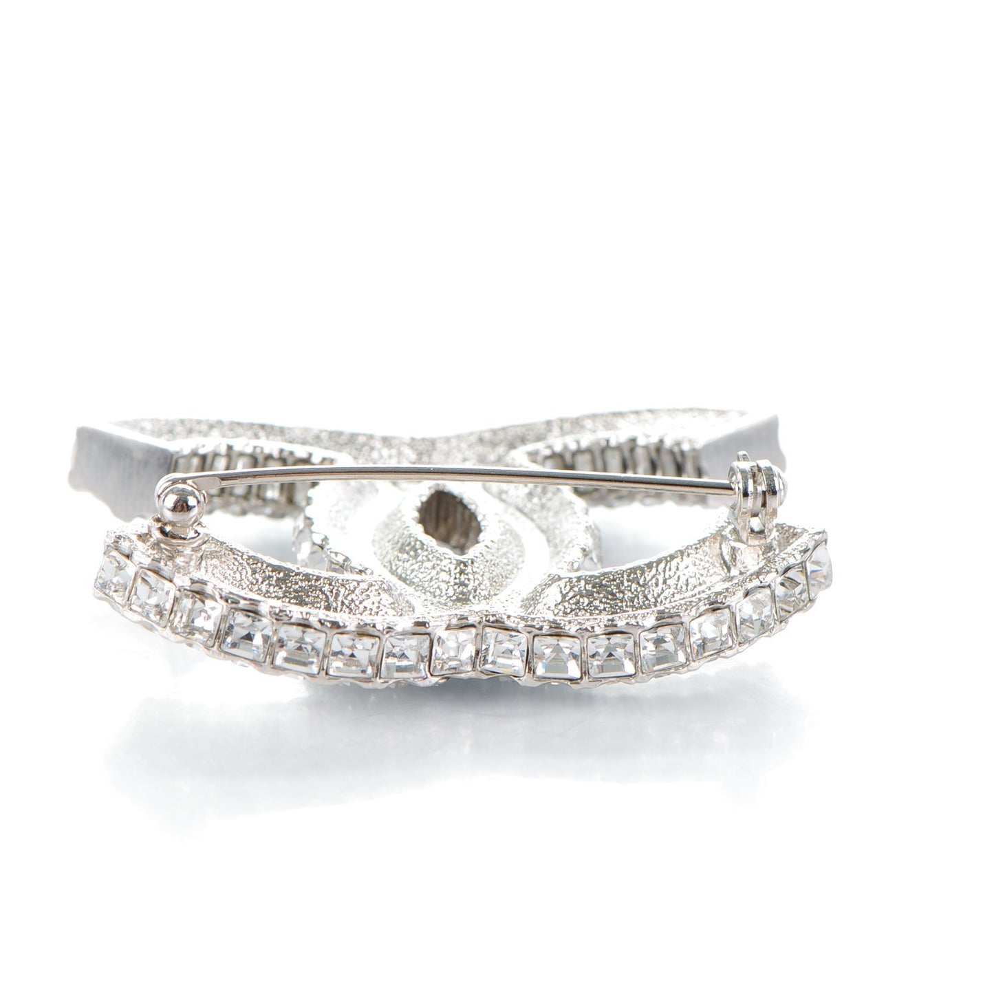 Baguette Crystal CC Brooch Silver