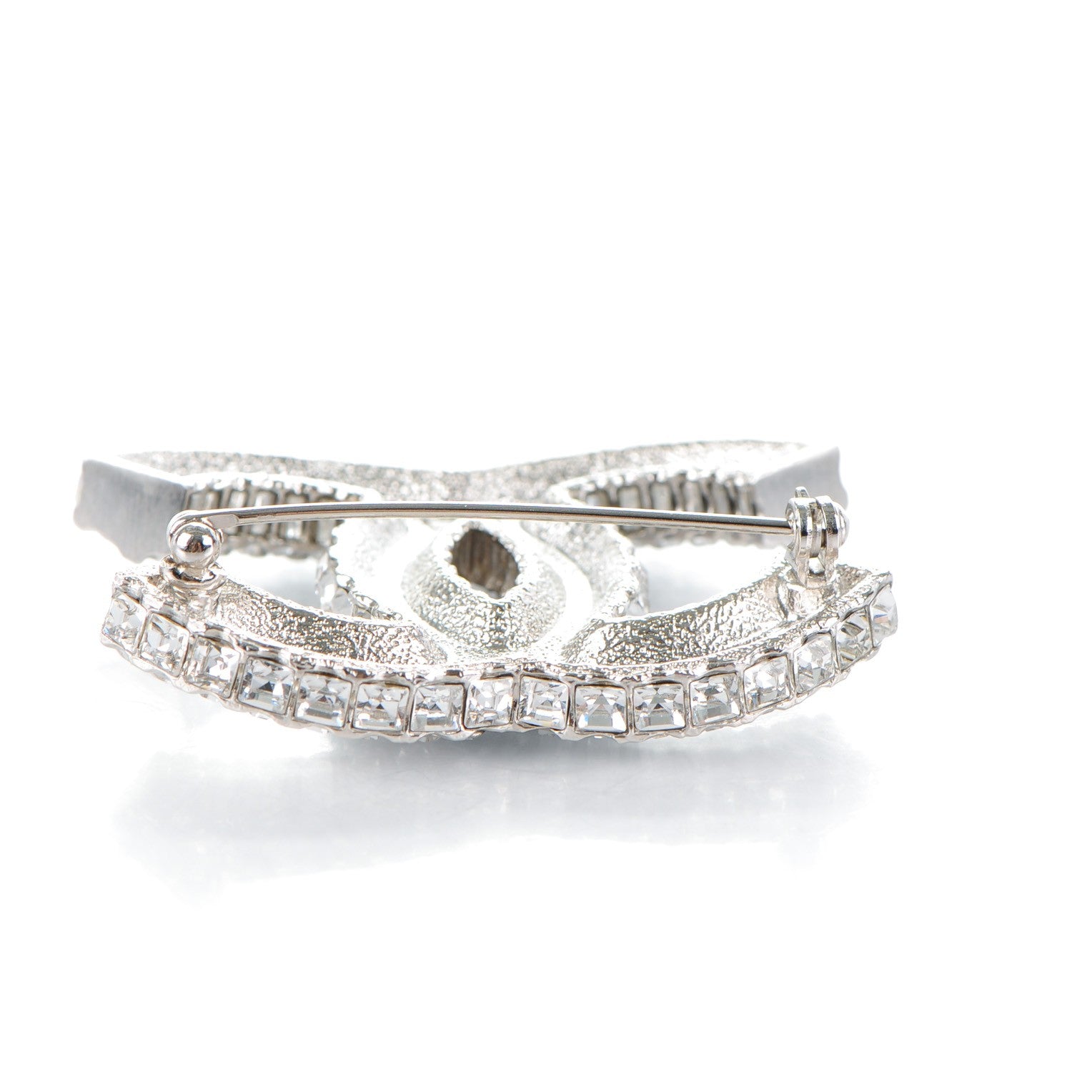 Chanel Baguette Crystal CC Brooch Silver 5 of 5