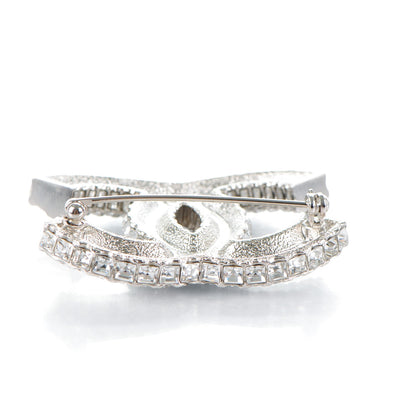 Chanel Baguette Crystal CC Brooch Silver 5 of 5