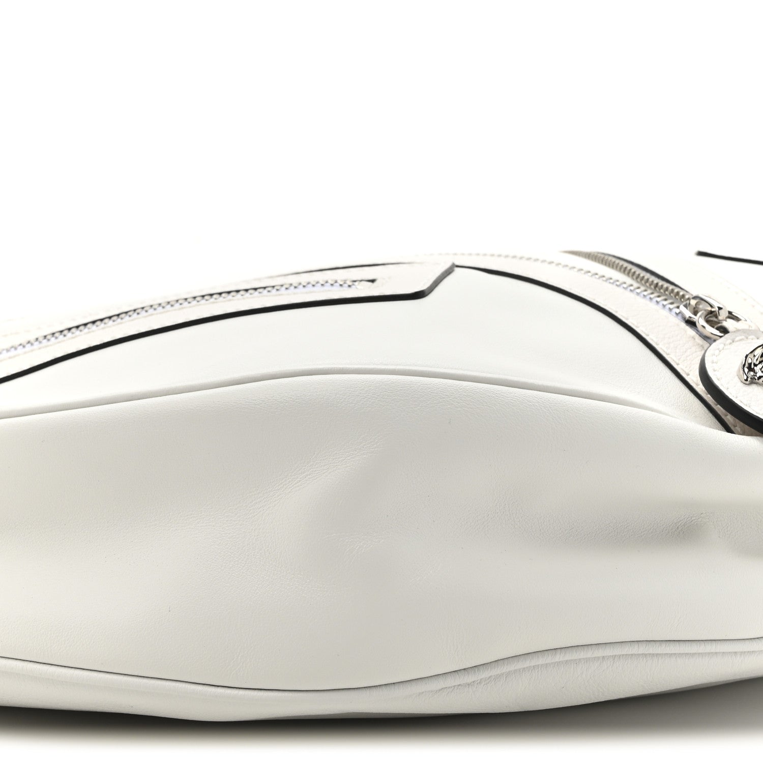 Versace Calfskin Medium Repeat Zip Hobo Optical White 9 of 9