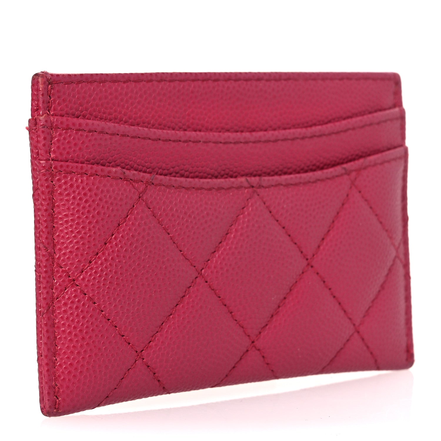 Chanel Caviar Quilted Card Holder Dark Pink 3 of 11