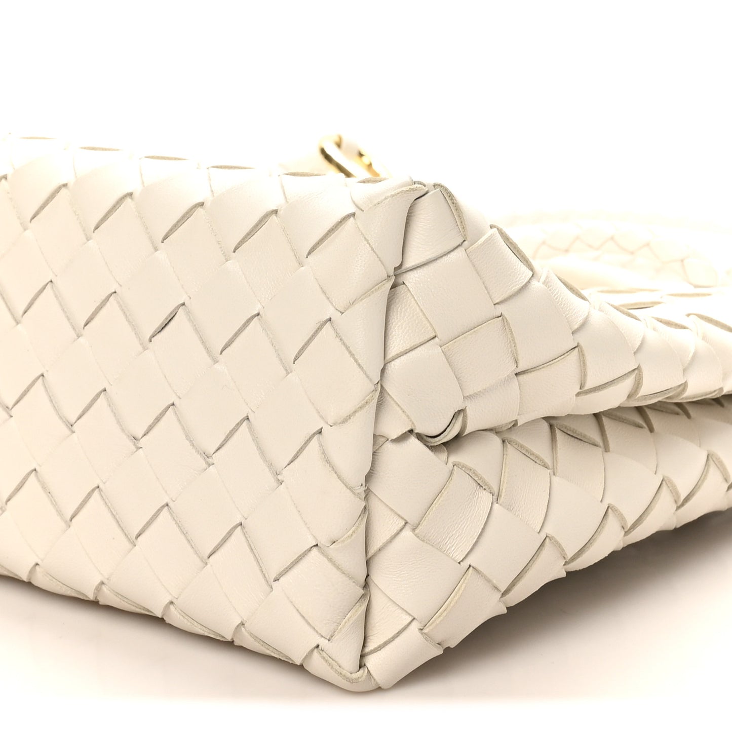 Nappa Intrecciato Small Andiamo Shoulder Bag White