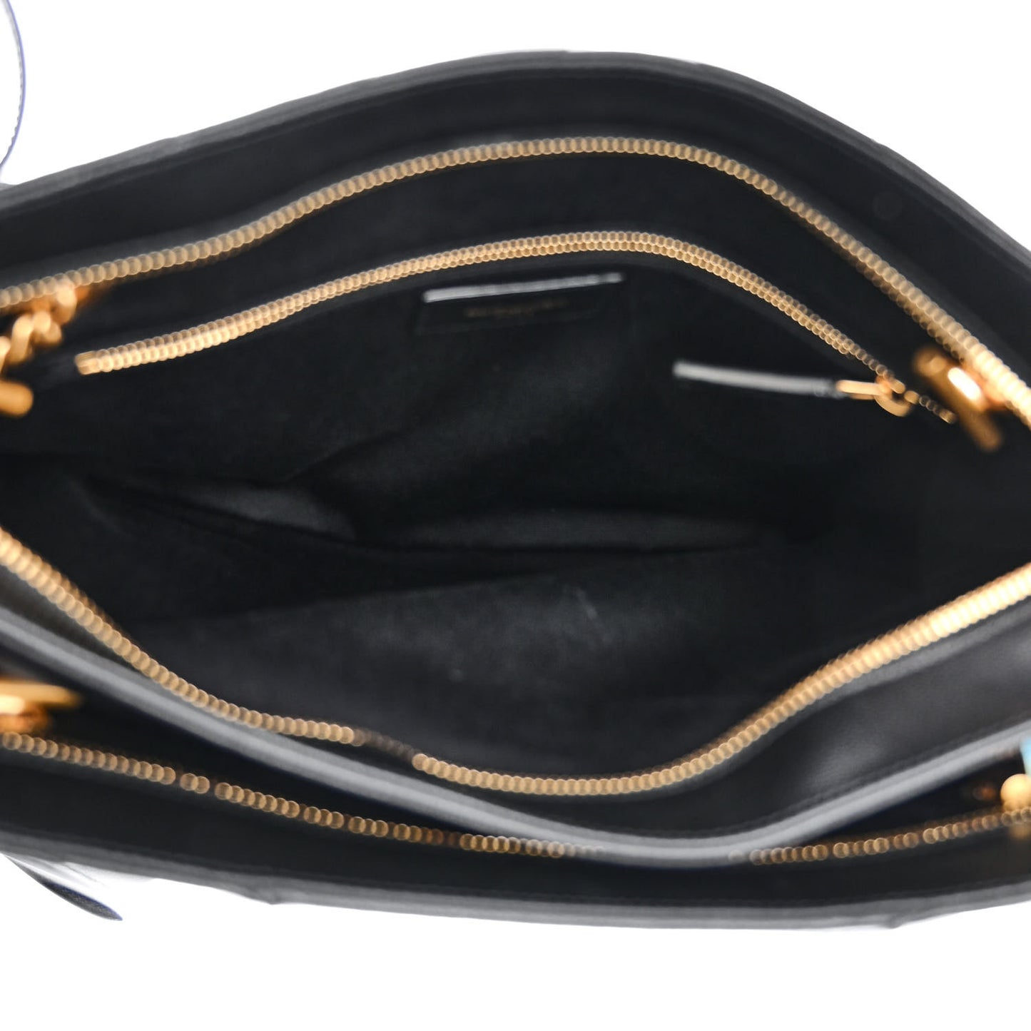 Grain de Poudre Matelasse Chevron Medium Tribeca Shopping Bag Black