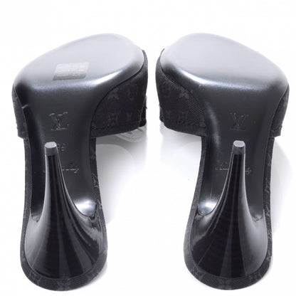 Louis Vuitton Monogram Mini Grenadine Heels Black 39 5 of 7