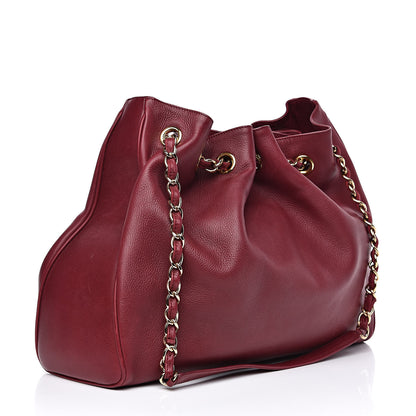 Chanel Deerskin Drawstring Shoulder Bag Red 3 of 12