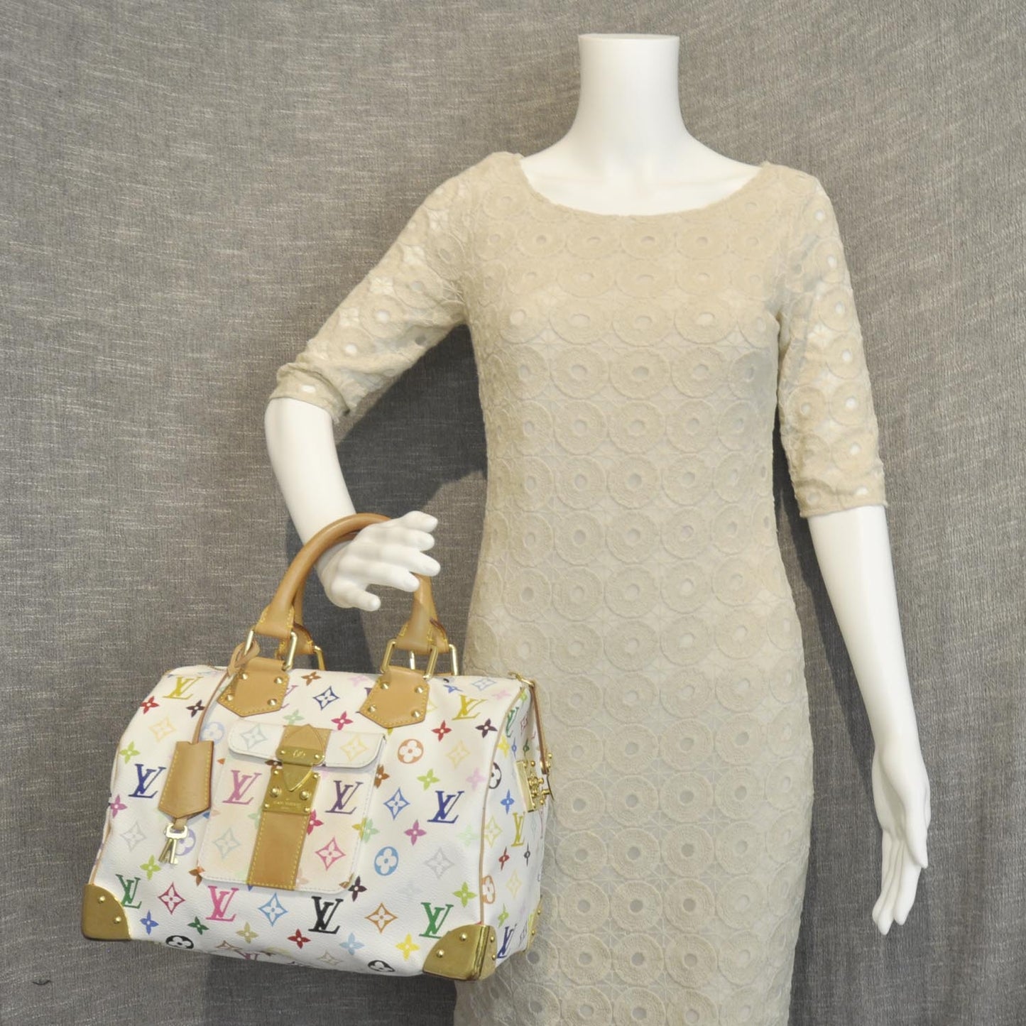 Monogram Multicolor Speedy 30 White