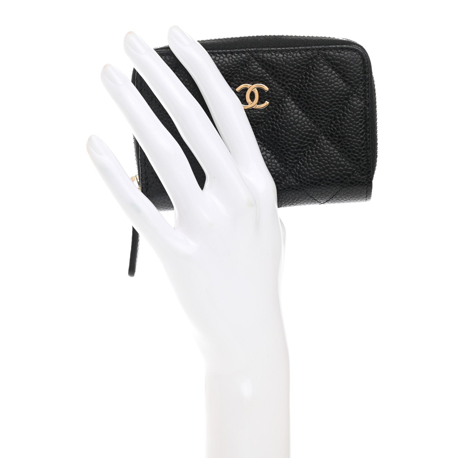 Chanel Caviar Quilted Classic Zipped Coin Purse Black 2 of 8