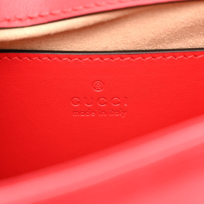 Gucci Calfskin Matelasse Mini GG Marmont Square Shoulder Bag Hibiscus Red 6 of 10