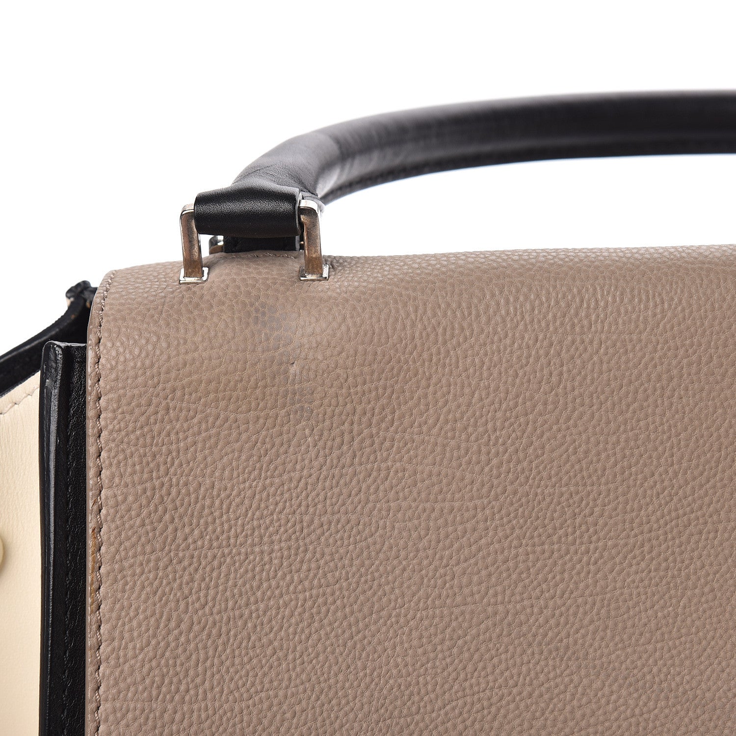 Celine Drummed Calfskin Medium Tri-Color Trapeze Light Khaki 8 of 25