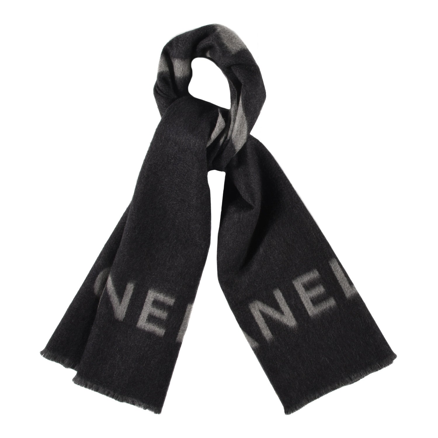 Chanel Cashmere CC Fringe Stole Black 1 of 4