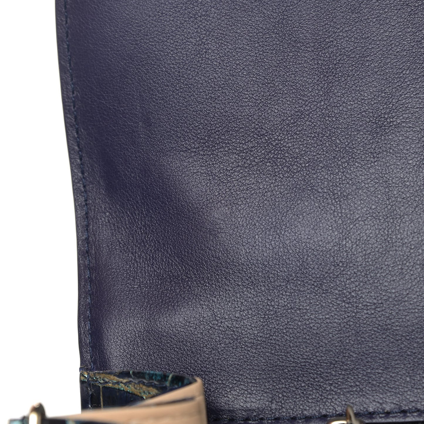 Iridescent Alligator MM Brillant Satchel Blue
