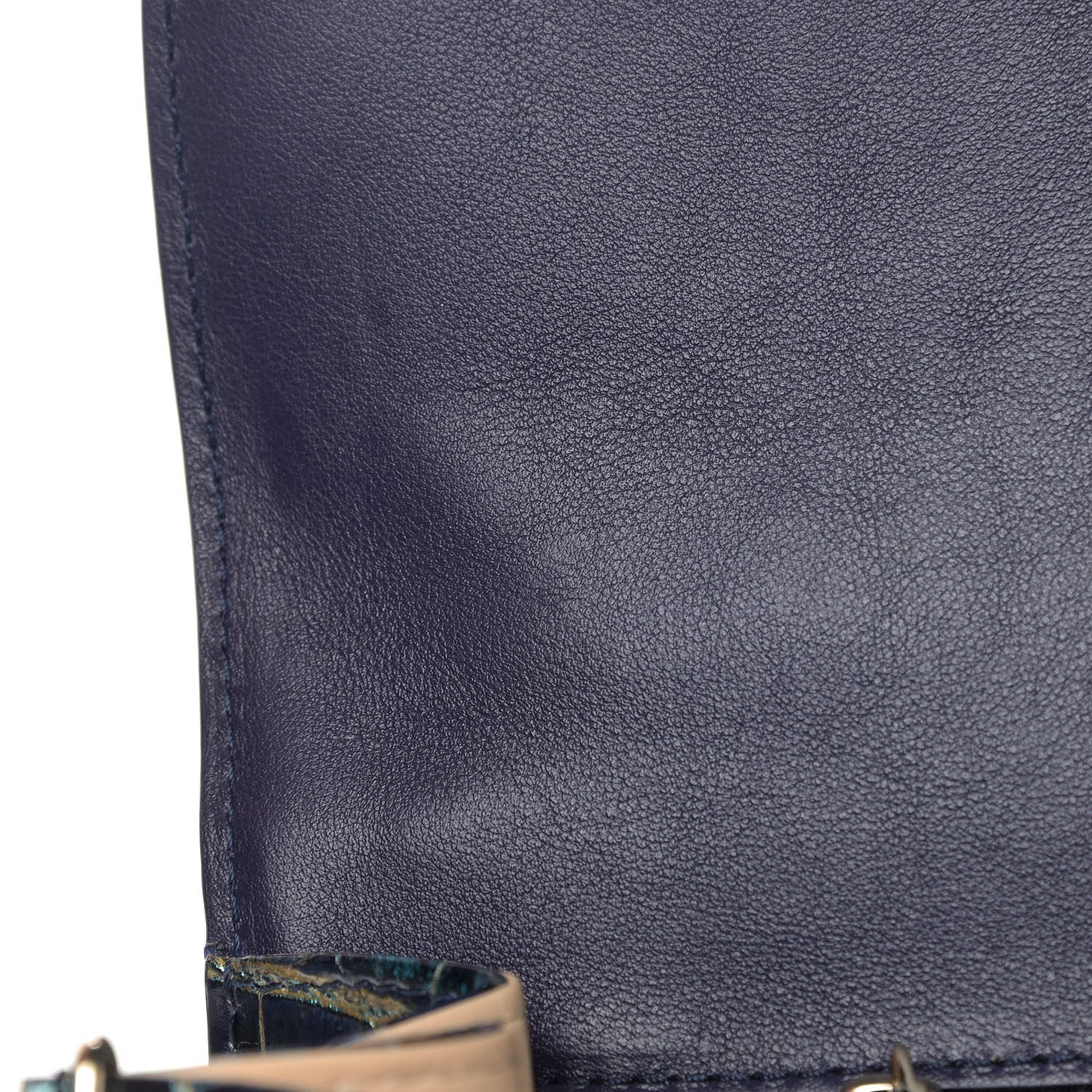Delvaux Iridescent Alligator MM Brillant Satchel Blue 9 of 10