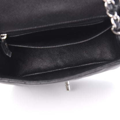Chanel Caviar Chevron Quilted Mini Square Flap Black 4 of 9