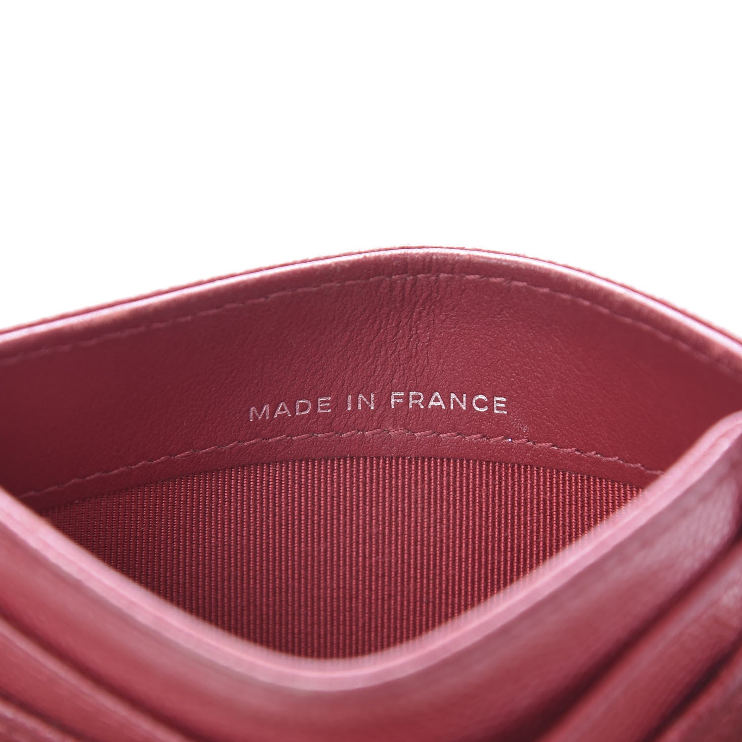 Chanel Caviar Quilted Card Holder Dark Pink 7 of 15