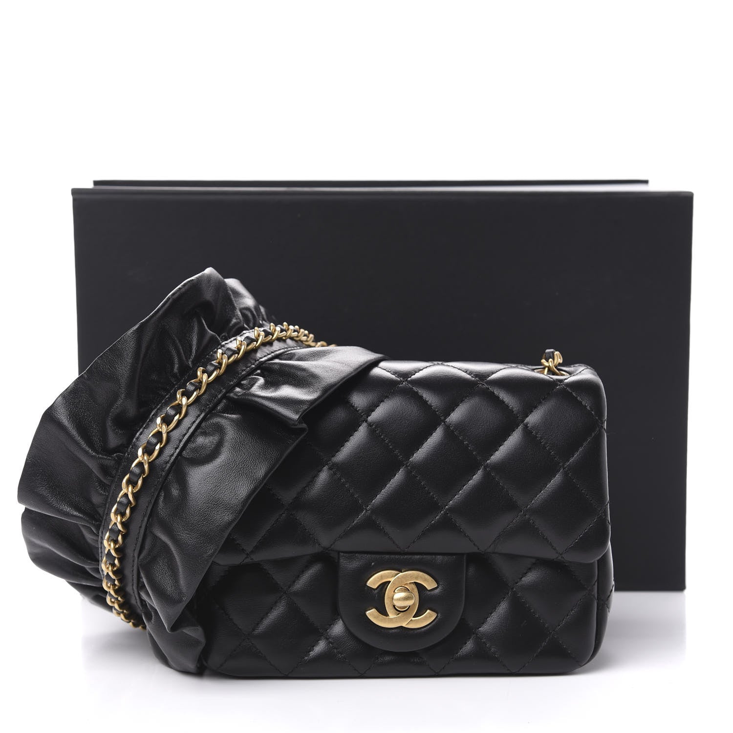 Chanel Lambskin Quilted Mini Romance Square Flap Black 12 of 12