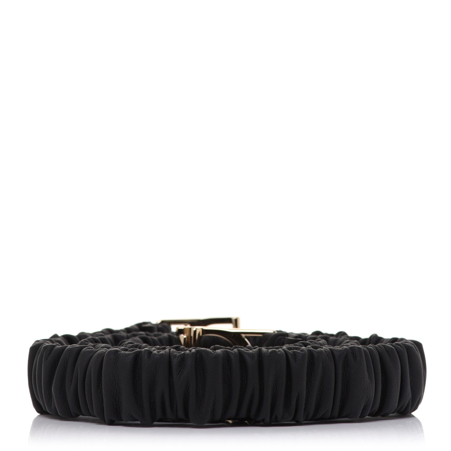 Christian Dior Pleated Lambskin 20mm 30 Montaigne Stretch Belt M Black 2 of 6